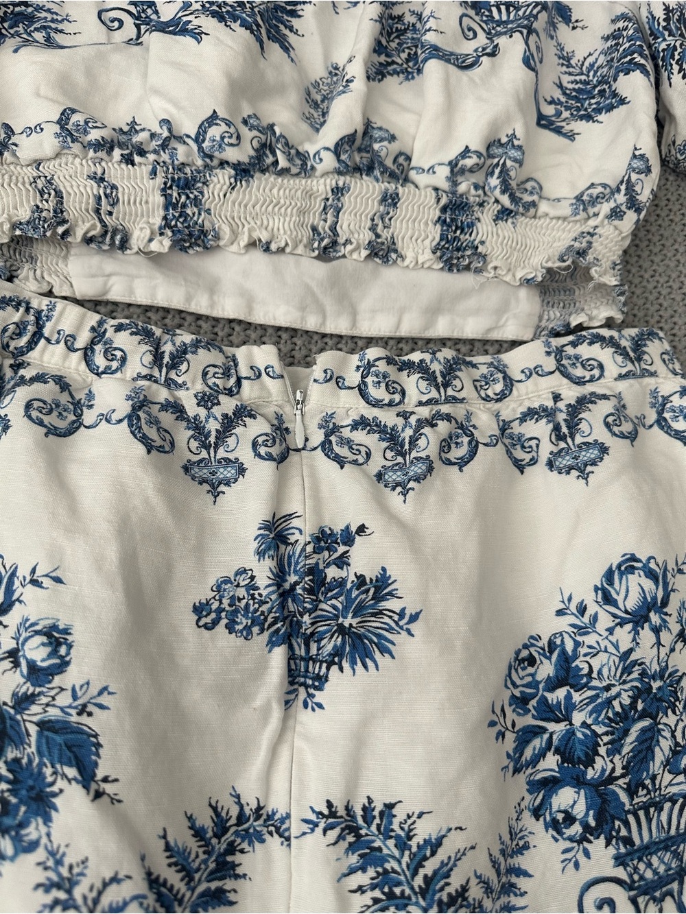 Sachin & Babi Austin Arden Linen Blend Skirt in Indigo Ivory Garland Medium - Picture 5 of 14